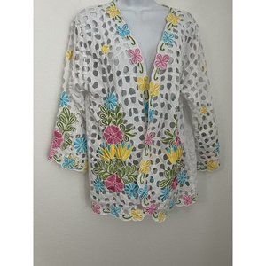 International Apparel Mart Women’s Floral Embroidered Boho Jacket Topper…